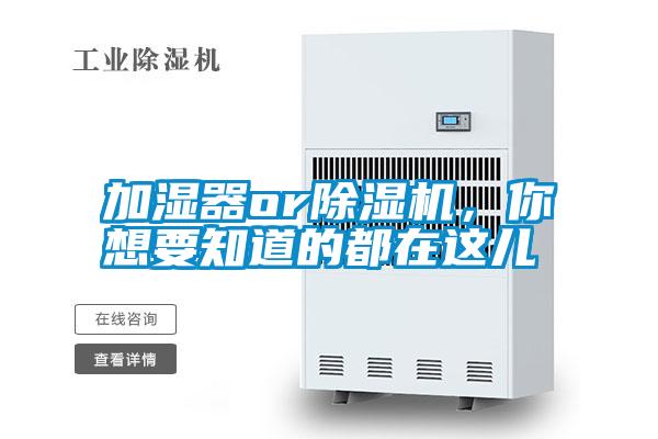 加濕器or除濕機，你想要知道的都在這兒